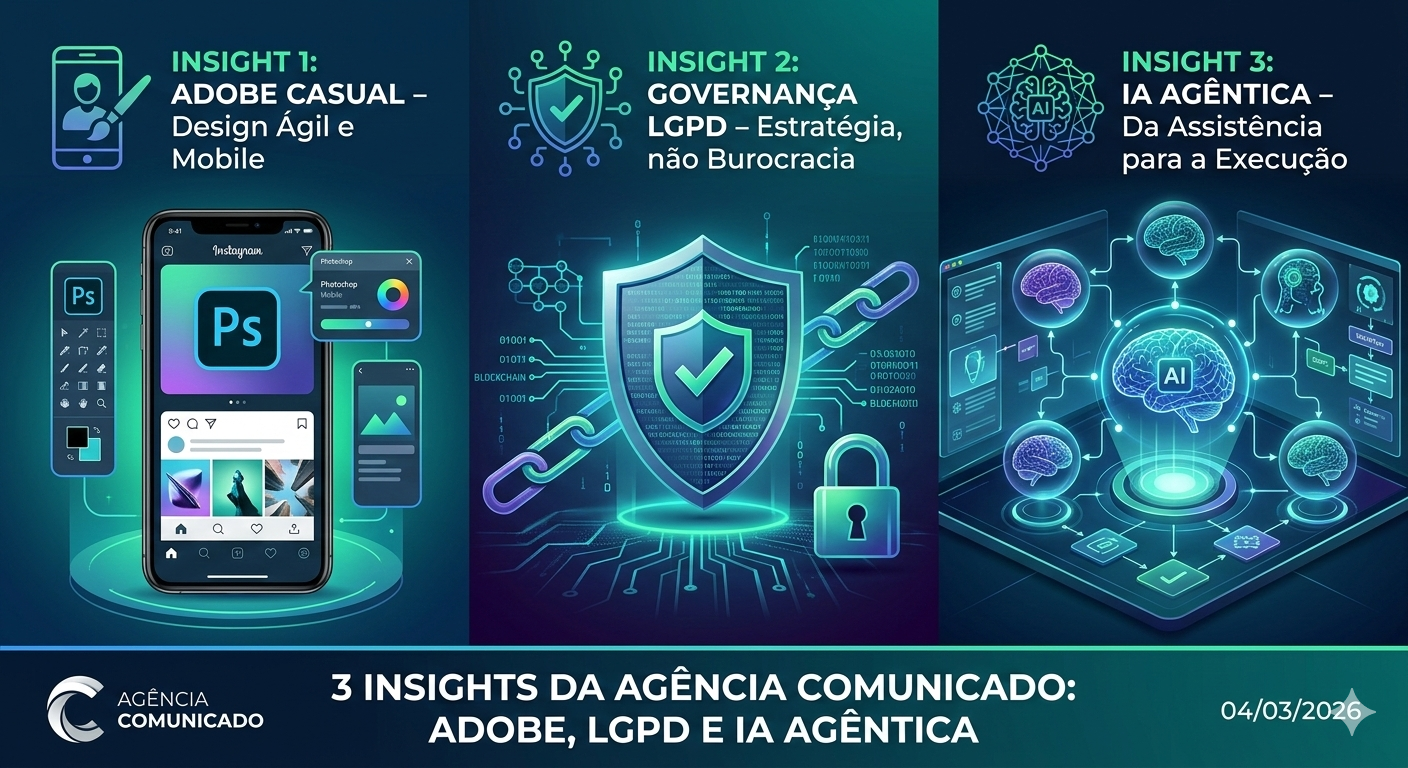 Adobe para Todos, Governança de Dados e IA Agêntica: 3 Insights da Agência Comunicado