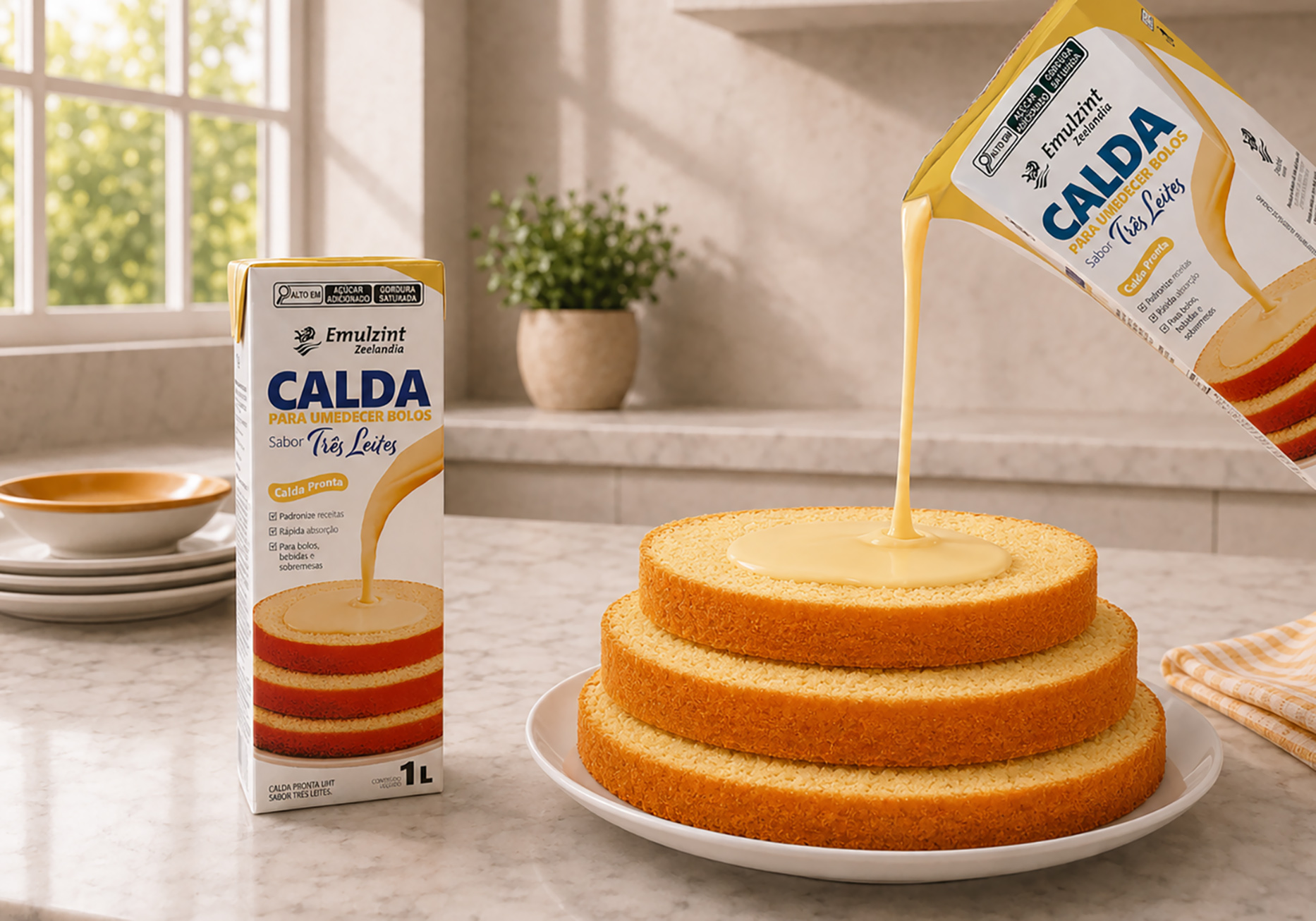 Emulzint lança Calda para Umedecer Bolos sabor Três Leites