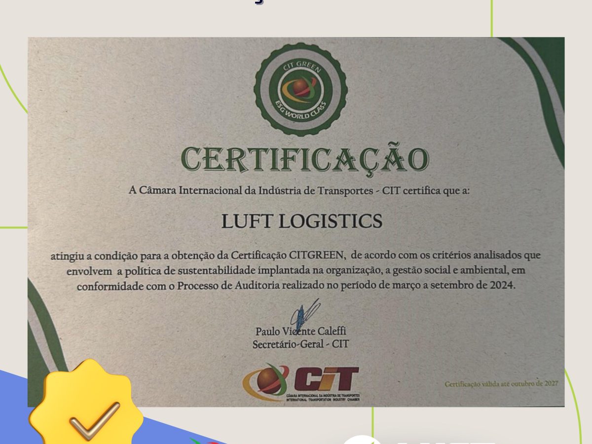 Luft Logistics conquista selos internacionais em ESG